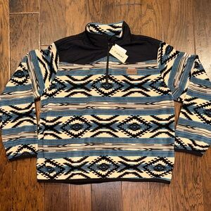 Ariat Men's Sz XXL Basis 2.0 1/4 Zip Pullover Sweatshirt Brown Southwest Aztec